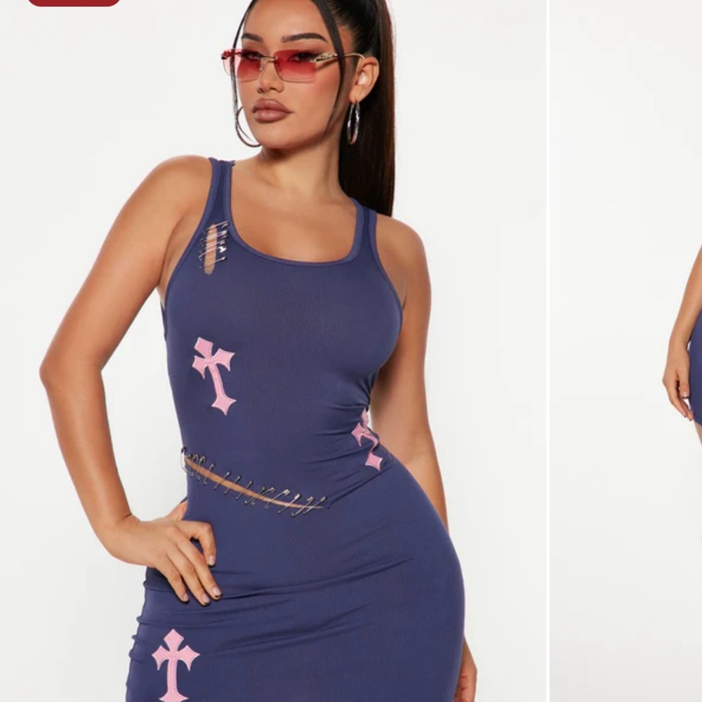 Blue Sleeveless Bodycon Dress